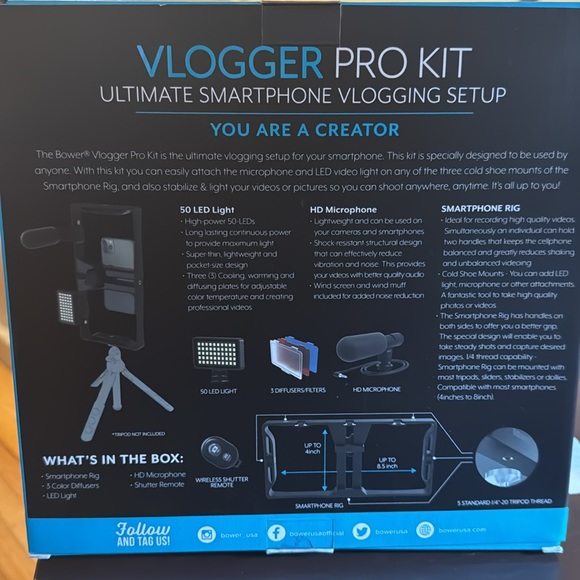 Bower Vlogger pro kit ultimate smartphone vlogging setup - Picture 3 of 3